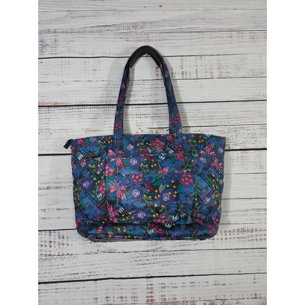 LUG RFID Skyliner Tote Bag Whimsy Black Handbag double shoulder straps - Picture 2 of 6